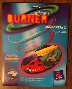 Avery After Burner Assorted Matte Refills 40 Full Face CD and DVD Labels, New - Picture 1 of 2