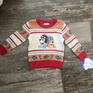 Pull bleu bingo vacances Noël bébé fille bébé garçon taille 12 mois - Photo 1/4