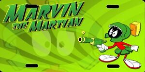Plaque d'immatriculation vanité photo couleur vert Marvin The Martian dessin animé aluminium métal
