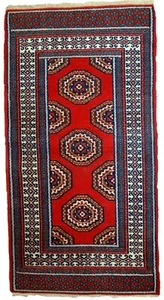 Handmade vintage Indo-Mahal rug 2.7' x 5.1' (82cm x 156cm) 1970s - 1C732 - Picture 1 of 10