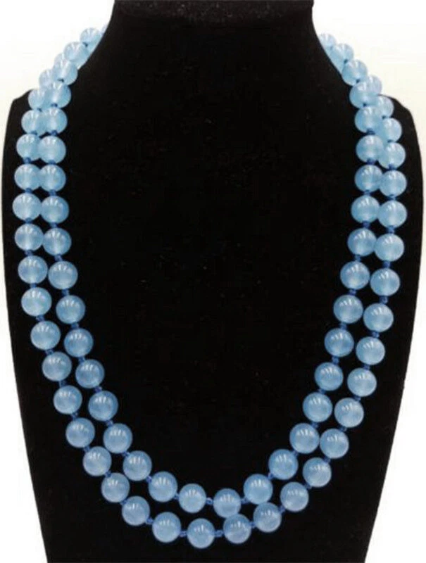 Collar de cuentas redondas de 25" 36" 50" 6/8/10/12 mm apatita/topacio/ágata/jade/gemas AAA Foto 1 de 4
