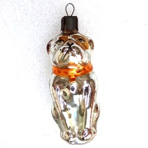 Rare Vintage Ukrainian Glass Christmas Tree Ornament Xmas Decoration Old Bulldog - Picture 1 of 9