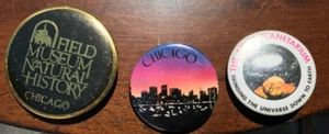 Botones pinback vintage Chicago Skyline Adler Planetario - Imagen 1 de 7