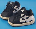 NIKE TODDLER/BABY BLACK W/ WHITE SWOOSH &SOCCER ACCENT SIZE 2C #344896-011 
