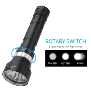 Waterproof LED Scuba Diving Flashlight Dive Light Underwater Torch Lamp Camping - Picture 1 of 11