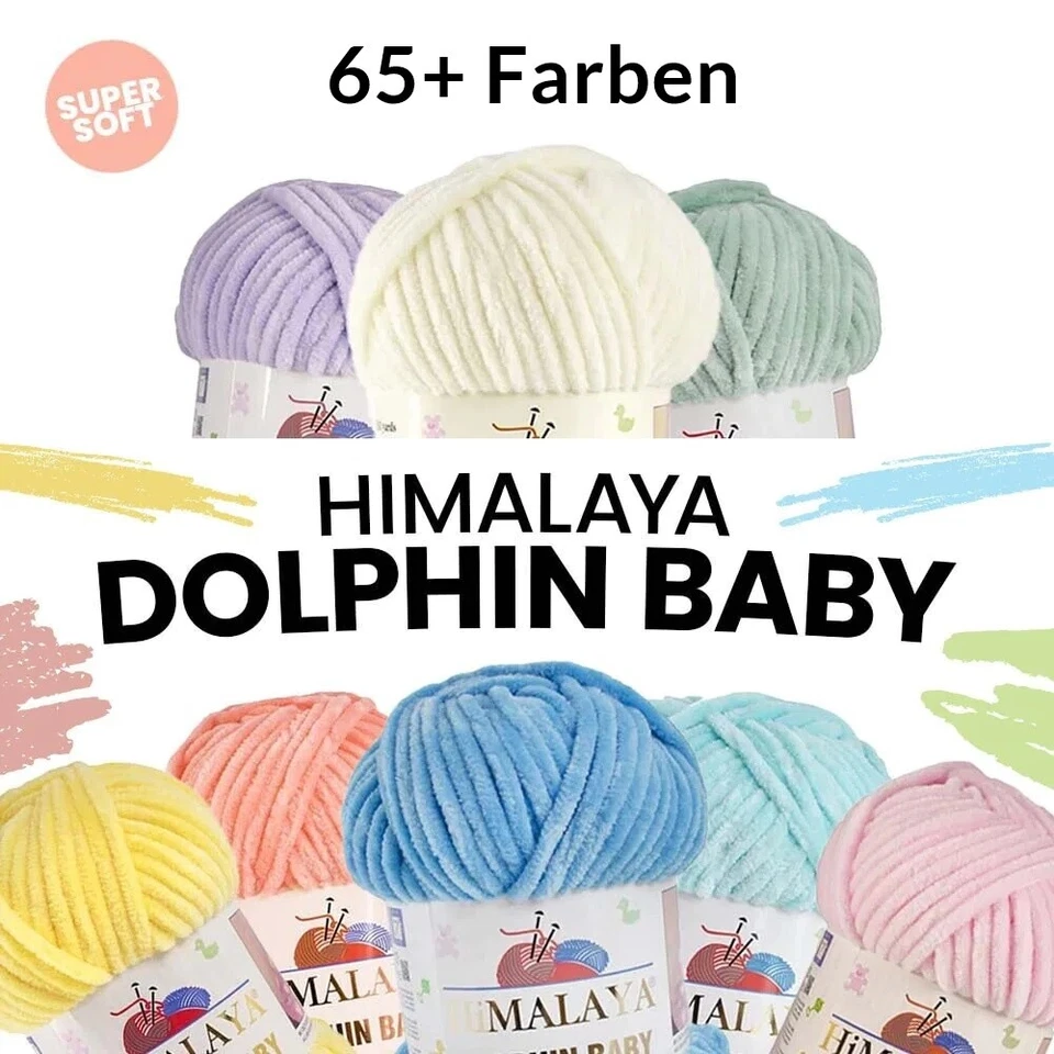 Himalaya Delfin Baby Chenille-Wolle Handarbeit Amigurumi / 100 g / 120 m