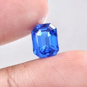 Piedra preciosa suelta corte radiante de corte radiante azul de Ceilán natural de Ceilán 9x7 mm - Imagen 1 de 4