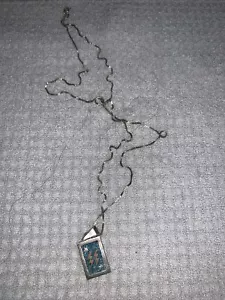 MP Plata Esterlina México Abstracto Rayo Caja Cadena Eslabón Collar #0385 - Imagen 1 de 12