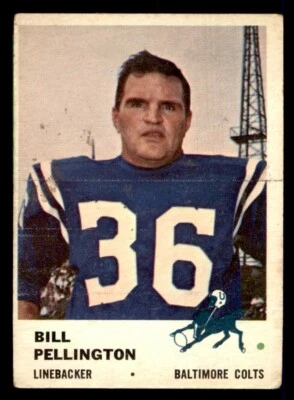 1961 Fleer Football #36 Bill Pellington VG - Image 1 of 2