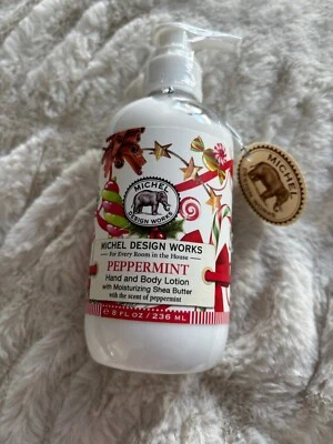Michel Design Works 圣诞薄荷手部和身体乳液 8 盎司全新未拆封 — 第 1/2 张图片