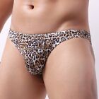 Breathable Thong Underwear Low Rise Briefs With Leopard Print For Men's Comfort