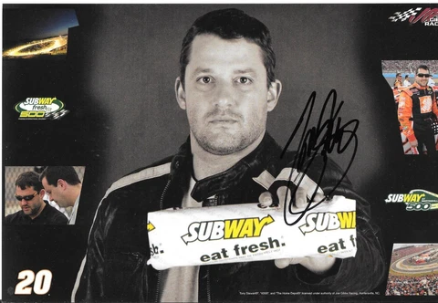 Tony Stewart Authentic Autographed Hand Signed Hero Card Postcard Cover