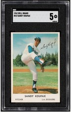 1962 Bell Brand  #32 Sandy Koufax Dodgers NO Creases Sharp Corners SGC EX 5