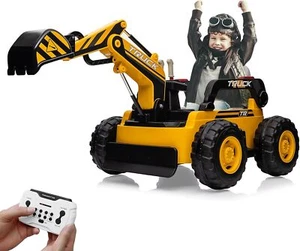 Kids Excavator Digger Truck, Remote, Ride Toy for Xmas Birthday Gift for Ages 3+ - Picture 1 of 11