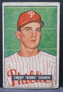 1951 Bowman Emory Bubba Church #149 Philadelphia Phillies Free Shipping - Picture 1 of 2