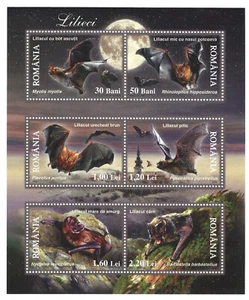 Romania 2008.  Bats. Souvenir Sheet  Sc# 4858-4863,  MNH  - Picture 1 of 1
