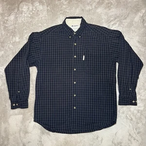 Columbia Sportswear Large Button Up Shirt Dark Blue & Gold  - Picture 1 of 9