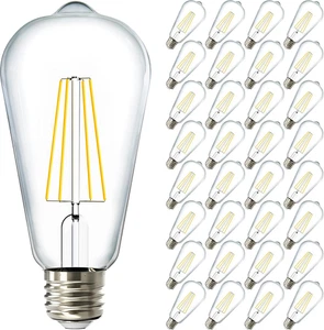 Sunco 32 Pack Edison Bulbs LED ST64, Clear Vintage Filament Waterproof Bulb, 800 - Picture 1 of 12