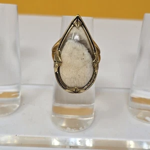 Anillo Barse Jaspe Grueso Declaración Talla 7 Tono Dorado Suroeste - Imagen 1 de 7