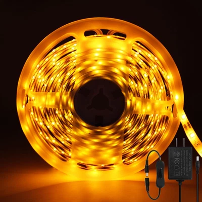 Striscia LED 5 Metri 12V Giallo, Luci LED Striscia Luminoso IP65 Impermeabile 30 - Immagine 1 di 4