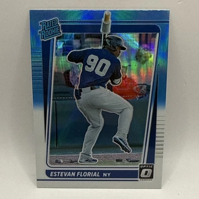 2021 Panini Donruss Optic - Rated Rookie Estevan Florial #76 Carolina Blue Prizm - Image 1 of 2