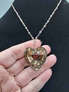 Swarovski Crystal Necklace "Smoky Brown Heart" NWT  - Picture 1 of 6
