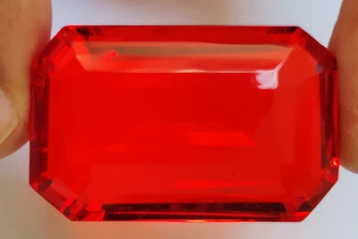 Large Mexican Fire Opal 134.80 Ct. Emerald Cut Loose Gemstone for Birthday Gift - Image 1 of 4