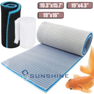 Filtro de esponja de espuma orgánica para acuario CORTADO A MEDIDA rodillo estanque almohadilla de medios de carbón activado Foto 1 de 4