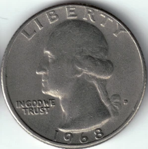 USA - 1968D - Washington ¼ $ - Heraldic Eagle - Rare - #19237 - Picture 1 of 2