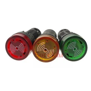 2pcs 12V-220V 22mm Mount Hole LED Light Lamp Power Indicator Buzzer 10cm/80db - Picture 1 of 2