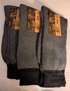 Juego de 3 calcetines para hombre con lana de cordero gris oscuro con puño negro talla 10-13 nuevos con etiqueta - Imagen 1 de 4