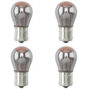 4x Bombilla Cromo Intermitente Intermitente Lámpara de Filamento Único 1156 BAU15S 21W - Imagen 1 de 3
