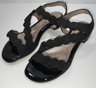NIB Women’s BeautiFeel Musa Black Suede Scalloped Strappy Heeled Sandals 5.5