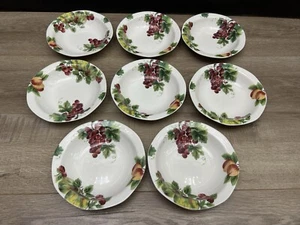 Royal Doulton Vintage Grape England Fruit Fall Dinnerware 6.5” Bowl Set Of 8 - Picture 1 of 24