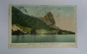PLOMBERG AM MONDSEE DRACHENWAND -CARTOLINA ILLUSTRATA DEI PRIMI DEL 900 ' - Foto 1 di 2