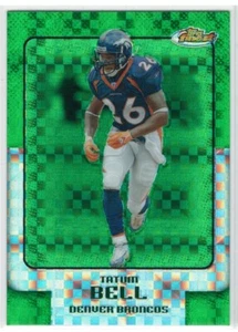 Topps Finest Tatum Bell 2006 variante refractor verde Xfractor # 35/50 - Imagen 1 de 2