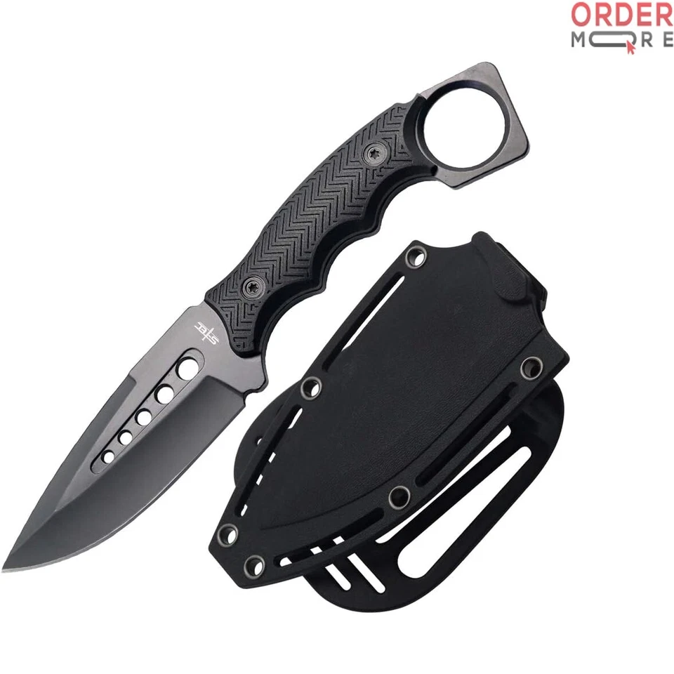 S-TEC 9" Full Tang Tactical Knife with ABS Swivel Sheath - GEN 2