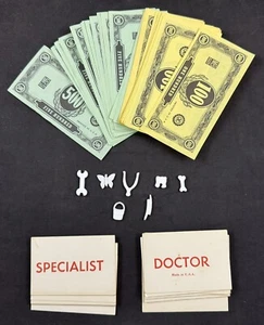 Vintage Operation Board Game Replacement Pieces w/ Money, Bones, & Cards - Picture 1 of 1