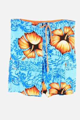 Pantalones Cortos Hawaianos Vintage Beach Loud Bermuda Vacaciones Turquesa Talla XL - SO465 Foto 1 de 3