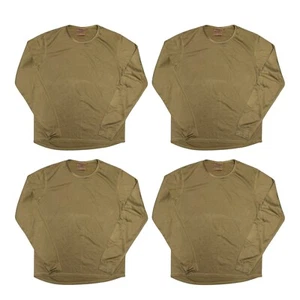 4x Ejército Británico Verde Oliva Manga Larga Ropa Interior Térmica Capa Base Top Camiseta - Imagen 1 de 6
