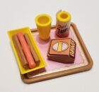 BARBIE DOLL PLAYSET ACCESSORIES HOT DOG FOOD MEAL SET 8 PIECES FRIES 7UP DRINK