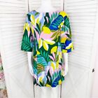 Boden Laurie Dress Womens 4P Multi Color Linen Tunic Plum Blossom Tropical