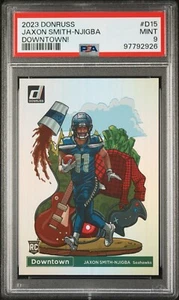 2023 NFL Panini Donruss Jaxon Smith-Njigba SSP Downtown PSA 9 come nuovo #D15 calcio - Foto 1 di 2