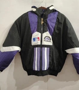 Vintage Pro player MLB Colorado Rockies Reversible Puffer Jacket  YOUTH 18-20 XL - Picture 1 of 13