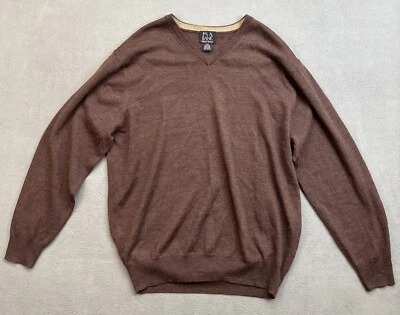 Jos A Bank Men's V-Neck Brown 100% Merino Wool Sweater 2XLT 2XL TALL - Image 1 of 4