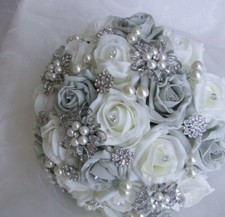 Brides Wedding bouquet Ivory/Grey Bridesmaids, Wedding Bouquet, Groom