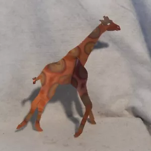 Scultura arte metallica firmata BCE 2001 11" GIRAFFA alta laser acciaio stampo calore - Foto 1 di 7