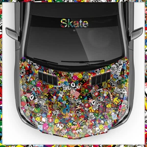 Skate Stickerbomb Auto-Folie 100x150cm Luftkanäle, Car-Wrapping, Marken & Logos - Bild 1 von 9