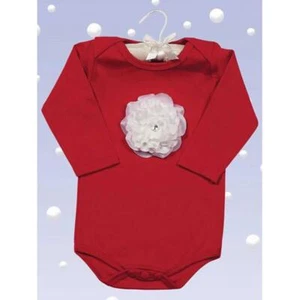 Holiday Baby Blooms, Satin Hanger Removable Flower for Easy Washing 6-12 Months - Picture 1 of 1