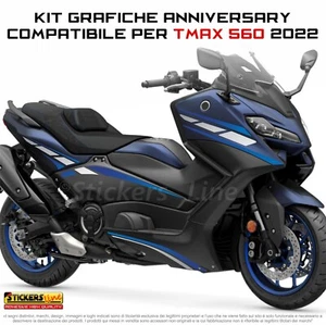 Adesivi carena per Yamaha Tmax 560 2022 Kit Anniversary compatibili blu argento - Foto 1 di 7